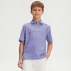 image:imageM MAELREG Boys Polo Shirts Funny Print Stretch Lightweight Short Sleeve Casual Collared Golf Shirts for Boys with 3 ButtonPink Purple Flower
