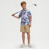 image:imageM MAELREG Boys Polo Shirts Funny Print Stretch Lightweight Short Sleeve Casual Collared Golf Shirts for Boys with 3 ButtonTropical Flowers Leaves