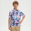 image:imageM MAELREG Boys Polo Shirts Funny Print Stretch Lightweight Short Sleeve Casual Collared Golf Shirts for Boys with 3 ButtonTropical Flowers Leaves