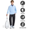 image:imageM MAELREG Boys Quarter Zip Pullover Solid Golf Youth Sweatshirt for KidsLight Blue