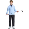 image:imageM MAELREG Boys Quarter Zip Pullover Solid Golf Youth Sweatshirt for KidsLight Blue