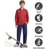 image:imageM MAELREG Boys Quarter Zip Pullover Solid Golf Youth Sweatshirt for KidsRed