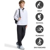 image:imageM MAELREG Boys Quarter Zip Pullover Solid Golf Youth Sweatshirt for KidsWhite