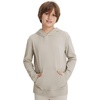 image:imageM MAELREG BoysPullover Hoodie with Kangaroo Pocket Lightweight Youth Long Sleeve Hooded Sweatshirts for Kids Size 616 YearsKhaki Light