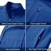 image:imageM MAELREG Full Zip Fleece Lined Jacket for Kids Lightweight Water Resistant Coat Boys Winter Long Sleeve Jackets with PocketsKlein Blue