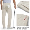 image:imageM MAELREG Golf Mens Stretch Pants with Pockets  303234 Quick Dry Lightweight Casual Comfy Work Mens Dress PantsKhaki Light