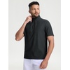 image:imageM MAELREG Golf Shirt for Men Zipper Waffle Texture Moisture Wicking Dry Fit Collared Lightweight Mens Polo Shirt Short SleeveBlack