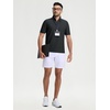 image:imageM MAELREG Golf Shirt for Men Zipper Waffle Texture Moisture Wicking Dry Fit Collared Lightweight Mens Polo Shirt Short SleeveBlack
