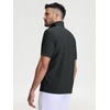 image:imageM MAELREG Golf Shirt for Men Zipper Waffle Texture Moisture Wicking Dry Fit Collared Lightweight Mens Polo Shirt Short SleeveBlack