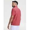 image:imageM MAELREG Golf Shirt for Men Zipper Waffle Texture Moisture Wicking Dry Fit Collared Lightweight Mens Polo Shirt Short SleeveBrick Red