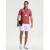 image:imageM MAELREG Golf Shirt for Men Zipper Waffle Texture Moisture Wicking Dry Fit Collared Lightweight Mens Polo Shirt Short SleeveBrick Red