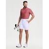 image:imageM MAELREG Golf Shirt for Men Zipper Waffle Texture Moisture Wicking Dry Fit Collared Lightweight Mens Polo Shirt Short SleeveBrick Red