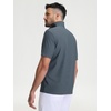 image:imageM MAELREG Golf Shirt for Men Zipper Waffle Texture Moisture Wicking Dry Fit Collared Lightweight Mens Polo Shirt Short SleeveDark Grey