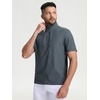 image:imageM MAELREG Golf Shirt for Men Zipper Waffle Texture Moisture Wicking Dry Fit Collared Lightweight Mens Polo Shirt Short SleeveDark Grey