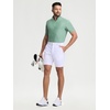 image:imageM MAELREG Golf Shirt for Men Zipper Waffle Texture Moisture Wicking Dry Fit Collared Lightweight Mens Polo Shirt Short SleeveGreen Grey