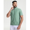 image:imageM MAELREG Golf Shirt for Men Zipper Waffle Texture Moisture Wicking Dry Fit Collared Lightweight Mens Polo Shirt Short SleeveGreen Grey