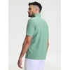 image:imageM MAELREG Golf Shirt for Men Zipper Waffle Texture Moisture Wicking Dry Fit Collared Lightweight Mens Polo Shirt Short SleeveGreen Grey