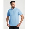 image:imageM MAELREG Golf Shirt for Men Zipper Waffle Texture Moisture Wicking Dry Fit Collared Lightweight Mens Polo Shirt Short SleeveLight Blue