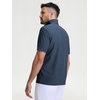 image:imageM MAELREG Golf Shirt for Men Zipper Waffle Texture Moisture Wicking Dry Fit Collared Lightweight Mens Polo Shirt Short SleeveNavy