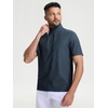 image:imageM MAELREG Golf Shirt for Men Zipper Waffle Texture Moisture Wicking Dry Fit Collared Lightweight Mens Polo Shirt Short SleeveNavy
