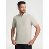 image:imageM MAELREG Golf Shirt for Men Zipper Waffle Texture Moisture Wicking Dry Fit Collared Lightweight Mens Polo Shirt Short SleeveOyster Gray