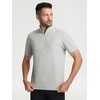image:imageM MAELREG Golf Shirt for Men Zipper Waffle Texture Moisture Wicking Dry Fit Collared Lightweight Mens Polo Shirt Short SleeveSilver Grey