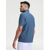 image:imageM MAELREG Golf Shirt for Men Zipper Waffle Texture Moisture Wicking Dry Fit Collared Lightweight Mens Polo Shirt Short SleeveSlate Blue