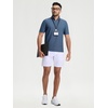 image:imageM MAELREG Golf Shirt for Men Zipper Waffle Texture Moisture Wicking Dry Fit Collared Lightweight Mens Polo Shirt Short SleeveSlate Blue
