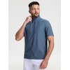image:imageM MAELREG Golf Shirt for Men Zipper Waffle Texture Moisture Wicking Dry Fit Collared Lightweight Mens Polo Shirt Short SleeveSlate Blue