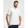 image:imageM MAELREG Golf Shirt for Men Zipper Waffle Texture Moisture Wicking Dry Fit Collared Lightweight Mens Polo Shirt Short SleeveWhite