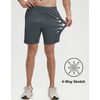 image:imageM MAELREG Mens Athletic Running Shorts Quick Dry 7 Elastic Waist Lightweight Sports Gym Workout Shorts with Zipper PocketsDark Grey