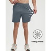 image:imageM MAELREG Mens Athletic Running Shorts Quick Dry 7 Elastic Waist Lightweight Sports Gym Workout Shorts with Zipper PocketsGrey Blue