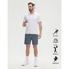 image:imageM MAELREG Mens Athletic Running Shorts Quick Dry 7 Elastic Waist Lightweight Sports Gym Workout Shorts with Zipper PocketsGrey Blue