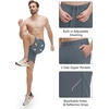 image:imageM MAELREG Mens Athletic Running Shorts Quick Dry 7 Elastic Waist Lightweight Sports Gym Workout Shorts with Zipper PocketsGrey Blue