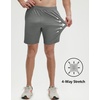 image:imageM MAELREG Mens Athletic Running Shorts Quick Dry 7 Elastic Waist Lightweight Sports Gym Workout Shorts with Zipper PocketsIron Grey