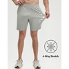 image:imageM MAELREG Mens Athletic Running Shorts Quick Dry 7 Elastic Waist Lightweight Sports Gym Workout Shorts with Zipper PocketsSilver Gray