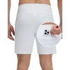 image:imageM MAELREG Mens Athletic Running Shorts Quick Dry 7 Elastic Waist Lightweight Sports Gym Workout Shorts with Zipper PocketsWhite