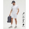 image:imageM MAELREG Mens Athletic Running Shorts Quick Dry 7 Elastic Waist Lightweight Sports Gym Workout Shorts with Zipper PocketsWhite