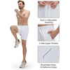 image:imageM MAELREG Mens Athletic Running Shorts Quick Dry 7 Elastic Waist Lightweight Sports Gym Workout Shorts with Zipper PocketsWhite