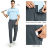 image:imageM MAELREG Mens Golf Pants Stretch Classic Fit Quick Dry Lightweight Casual Work Dress Trousers with PocketsDark Grey