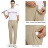 image:imageM MAELREG Mens Golf Pants Stretch Classic Fit Quick Dry Lightweight Casual Work Dress Trousers with PocketsKhaki