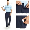 image:imageM MAELREG Mens Golf Pants Stretch Classic Fit Quick Dry Lightweight Casual Work Dress Trousers with PocketsNavy