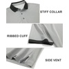 image:imageM MAELREG Mens Golf Polo Shirts Jacquard Ribbed Collar Performance Moisture Wicking Dry Fit Short Sleeve Golf Shirts for MenBlack