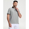 image:imageM MAELREG Mens Golf Polo Shirts Jacquard Ribbed Collar Performance Moisture Wicking Dry Fit Short Sleeve Golf Shirts for MenBlack
