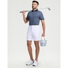 image:imageM MAELREG Mens Golf Polo Shirts Jacquard Ribbed Collar Performance Moisture Wicking Dry Fit Short Sleeve Golf Shirts for MenBlue