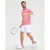 image:imageM MAELREG Mens Golf Polo Shirts Jacquard Ribbed Collar Performance Moisture Wicking Dry Fit Short Sleeve Golf Shirts for MenBrick Red
