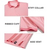 image:imageM MAELREG Mens Golf Polo Shirts Jacquard Ribbed Collar Performance Moisture Wicking Dry Fit Short Sleeve Golf Shirts for MenBrick Red