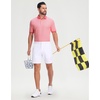 image:imageM MAELREG Mens Golf Polo Shirts Jacquard Ribbed Collar Performance Moisture Wicking Dry Fit Short Sleeve Golf Shirts for MenBrick Red