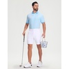 image:imageM MAELREG Mens Golf Polo Shirts Jacquard Ribbed Collar Performance Moisture Wicking Dry Fit Short Sleeve Golf Shirts for MenLight Blue