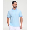 image:imageM MAELREG Mens Golf Polo Shirts Jacquard Ribbed Collar Performance Moisture Wicking Dry Fit Short Sleeve Golf Shirts for MenLight Blue
